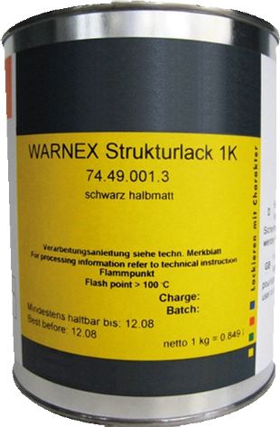 Strukturlack, Warnex 013112 - Strukturlack, schwarz - 12 kg
