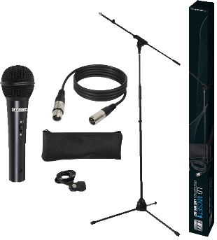 Mikrofonstative, LD Systems LDMICSET1   Mikrofonset mit Mikro, Stativ, XLR Kabel und Klemme