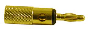 Conectores, Enchufes de banana dorados BS8 para cables de hasta 10 mm.